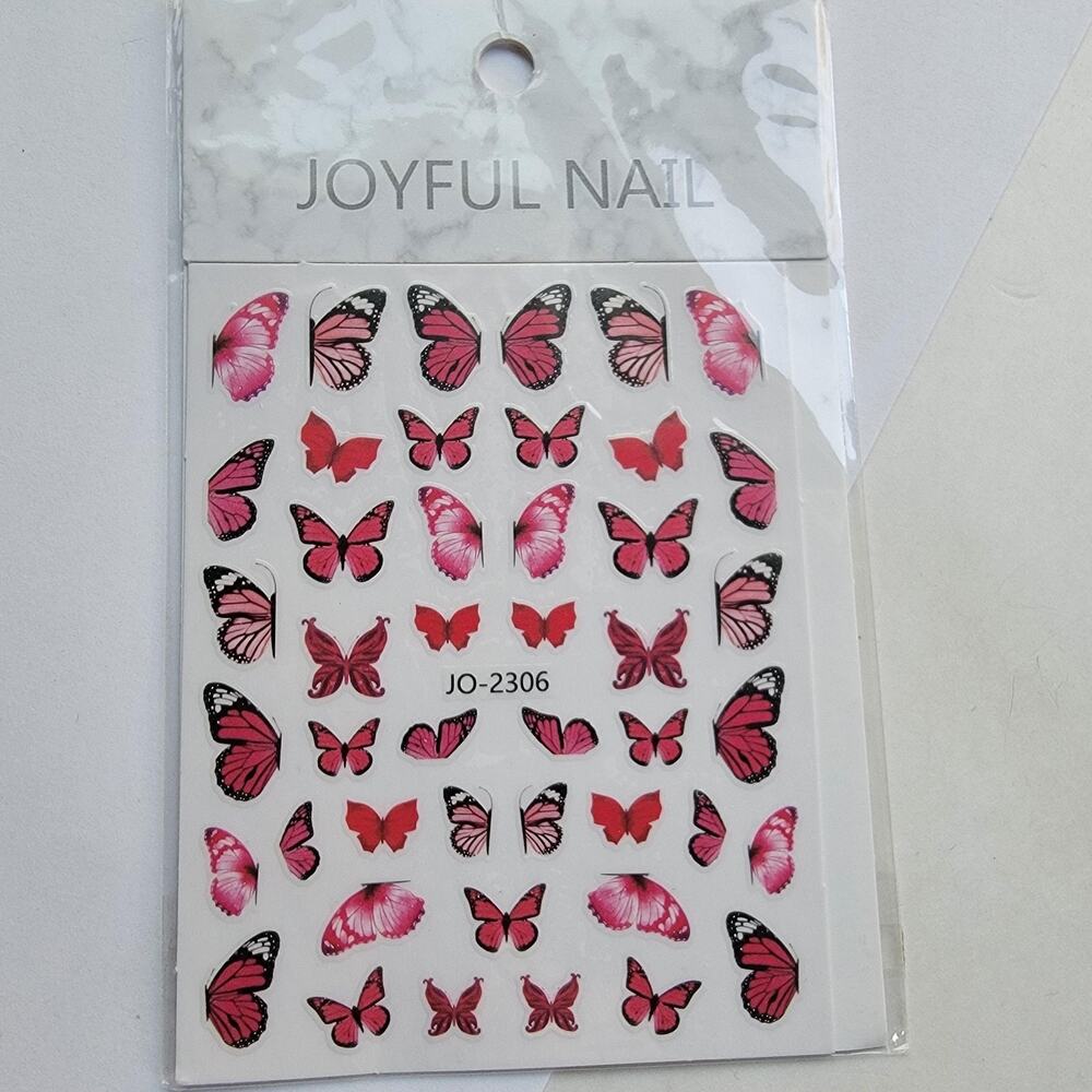 JOYFUL NAIL Stickers Pink 10 Sheets Self-Adhesive Glitter